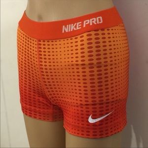 Nike Pro Orange Spandex Shorts
